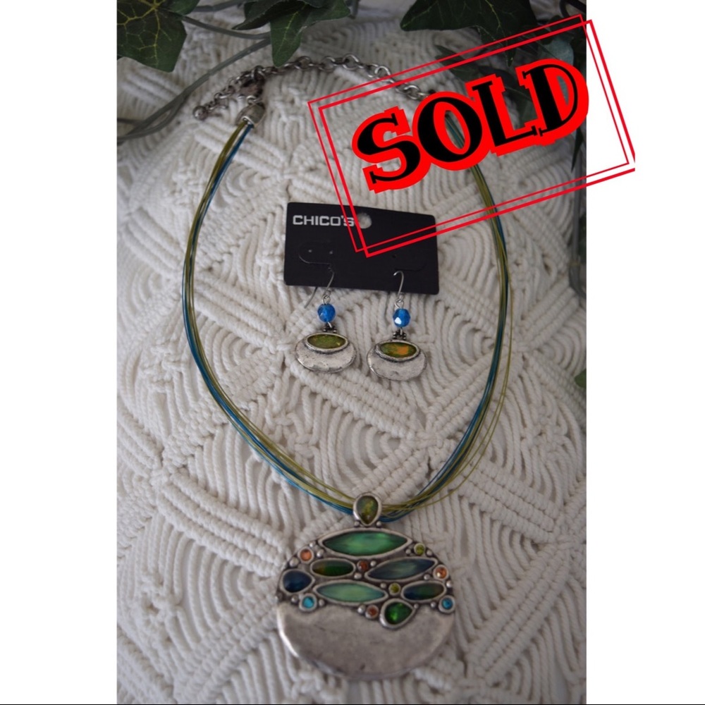 Chico's Necklace & Earrings Set